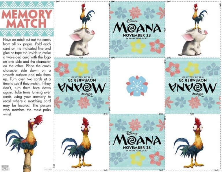 Free Printable: Moana Coloring and Activity Sheets - Any Tots