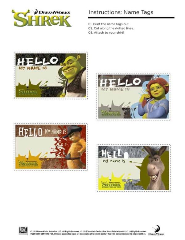 Free Printable Shrek Birthday Party: Invitation, Game, Party Hat, Place ...