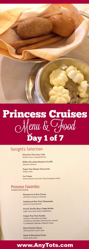 regal princess cruise menus 2023