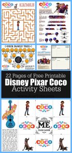 disney pixar coco coloring pages & activity sheets