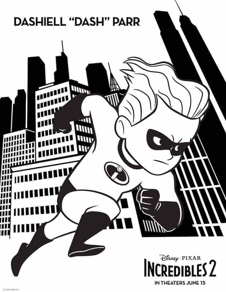 Incredibles 2 Coloring Pages: Free Printable - Any Tots
