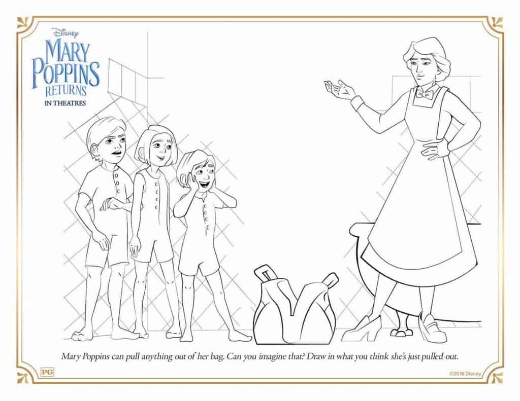 518 Cartoon Printable Mary Poppins Coloring Pages with Printable