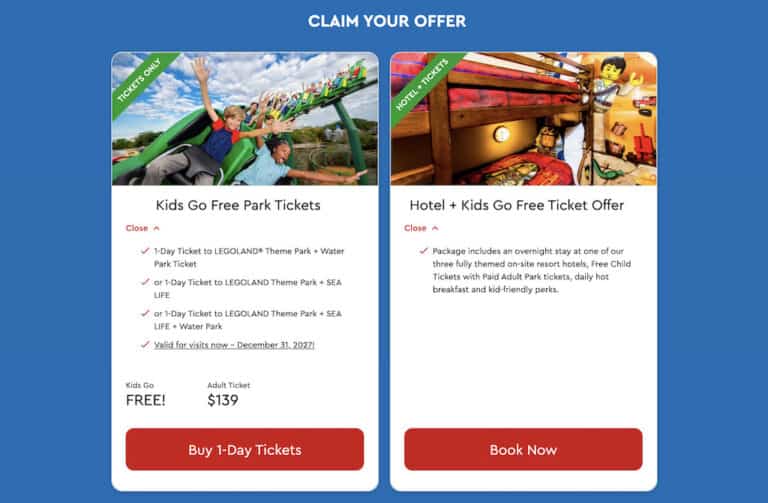 Legoland Florida Kids Go Free 2026