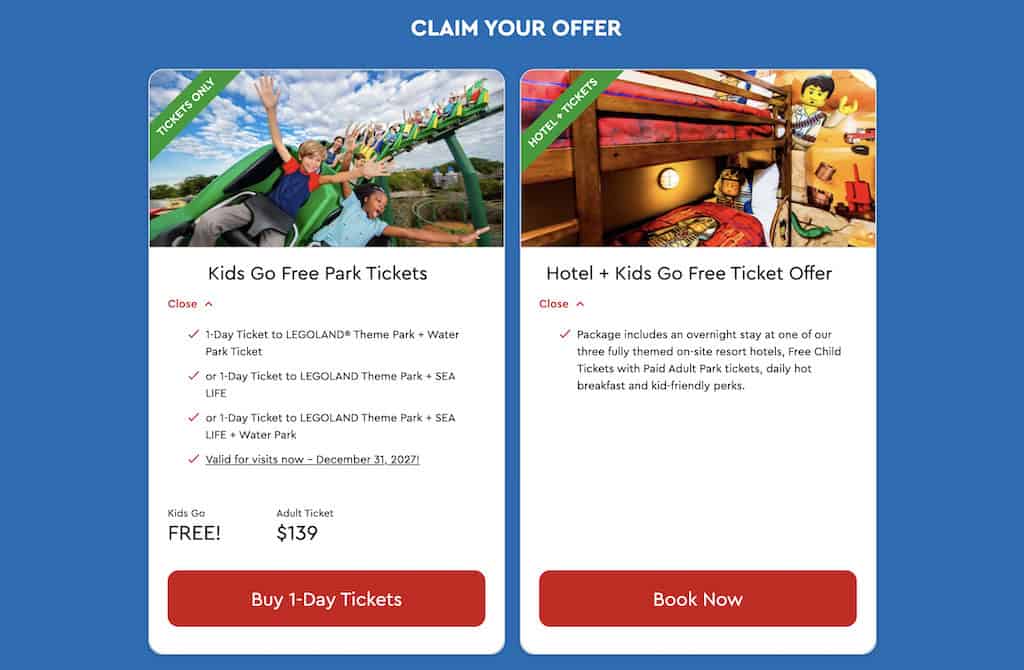 Legoland Florida Kids Go Free 2026
